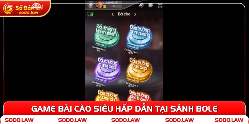 Game bài cào siêu hấp dẫn tại sảnh Bole