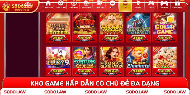 Kho game hấp dẫn có chủ đề đa dạng
