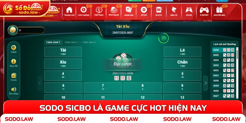 SODO Sicbo là game cực hot hiện nay